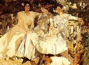 Joaquin Sorolla My Wife and Daughters in the Garden, oil painting picture wholesale